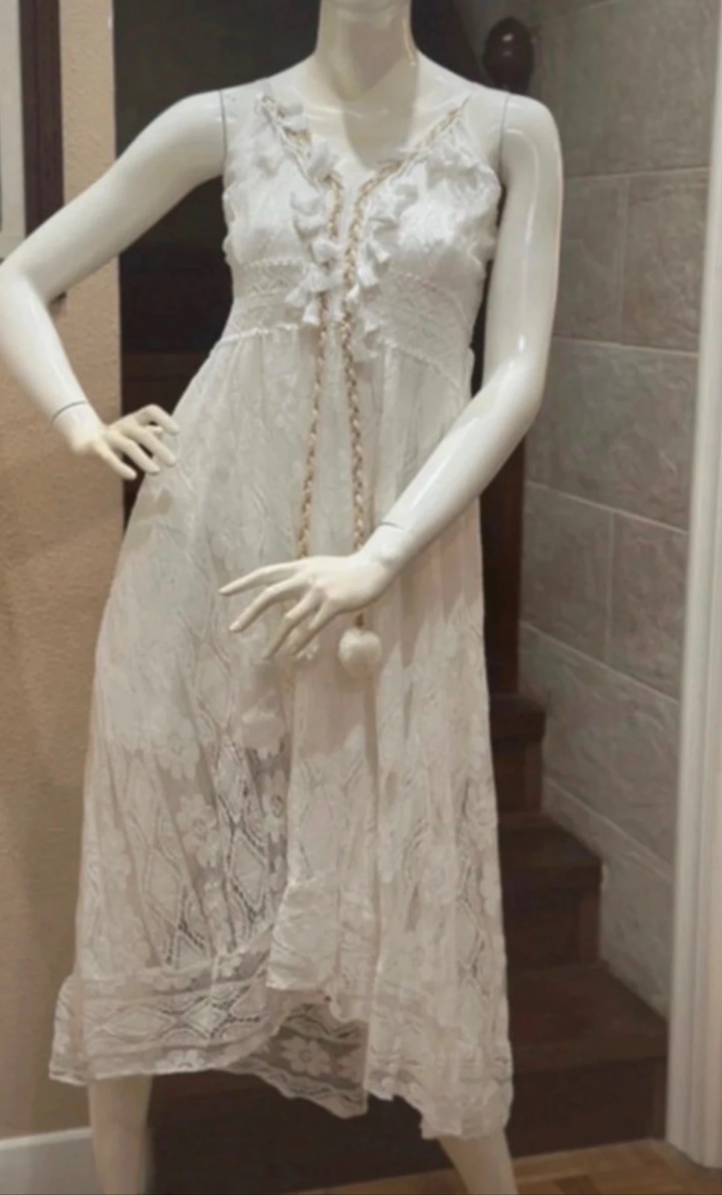 Vestido Midi Blanco Talla M